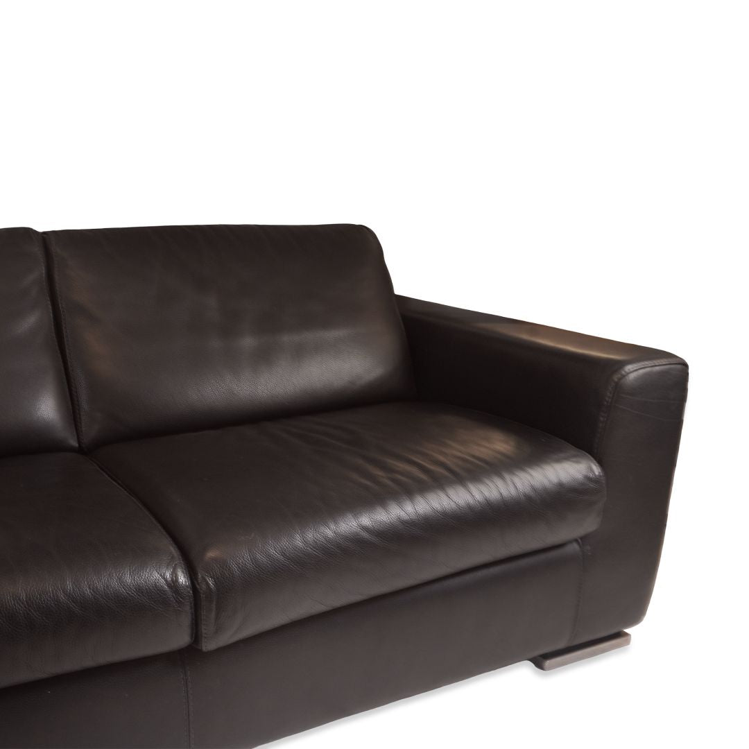 Maurice Villency Modern Leather Sectional Sofa