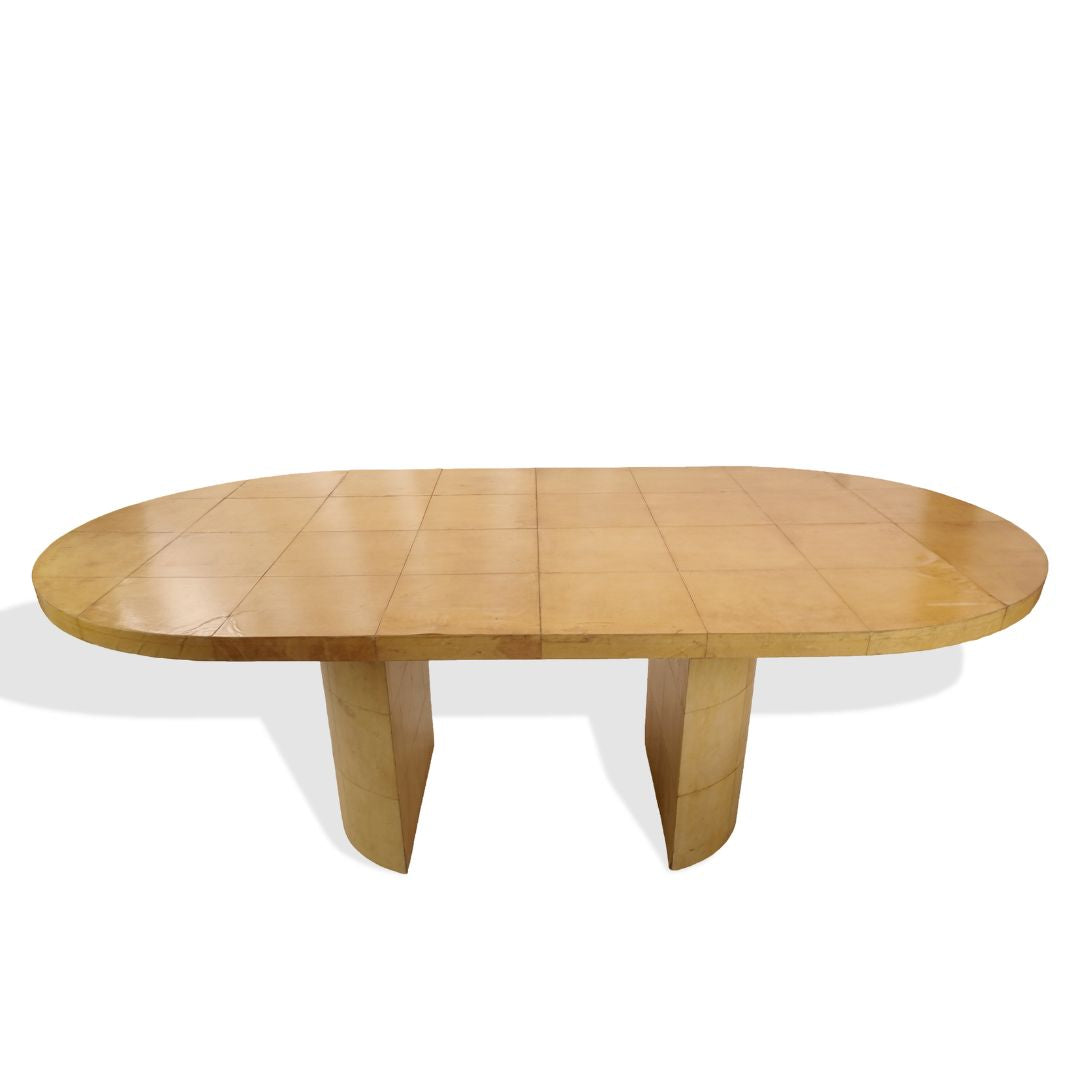Karl Springer MCM Lacquered Goatskin Dining, Conference Table  C1970s
