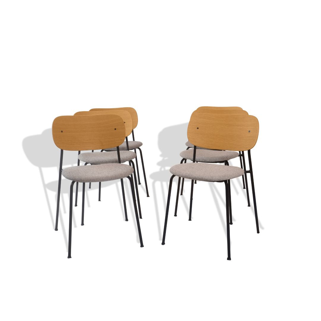 Audo Copenhagen Co Dining Stackable Chair Upholstered Seat  (formerly Menu), Set of 6