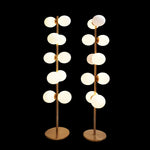 Vintage Italian Brass Floor Lamps with Opaline Ball, Pair of