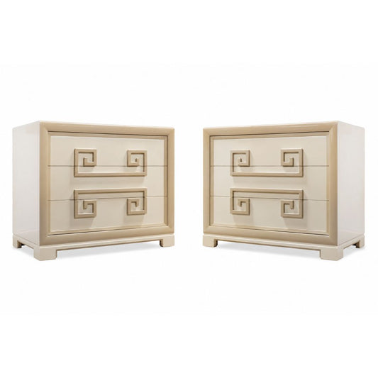 Vintage Kittinger Greek Key Mandarin Chests, C1940's, Pair of
