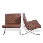 1950s Knoll Barcelona Chairs Designed by Ludwig Mies van der Rohe from the GM Tech Center MI, Pair of