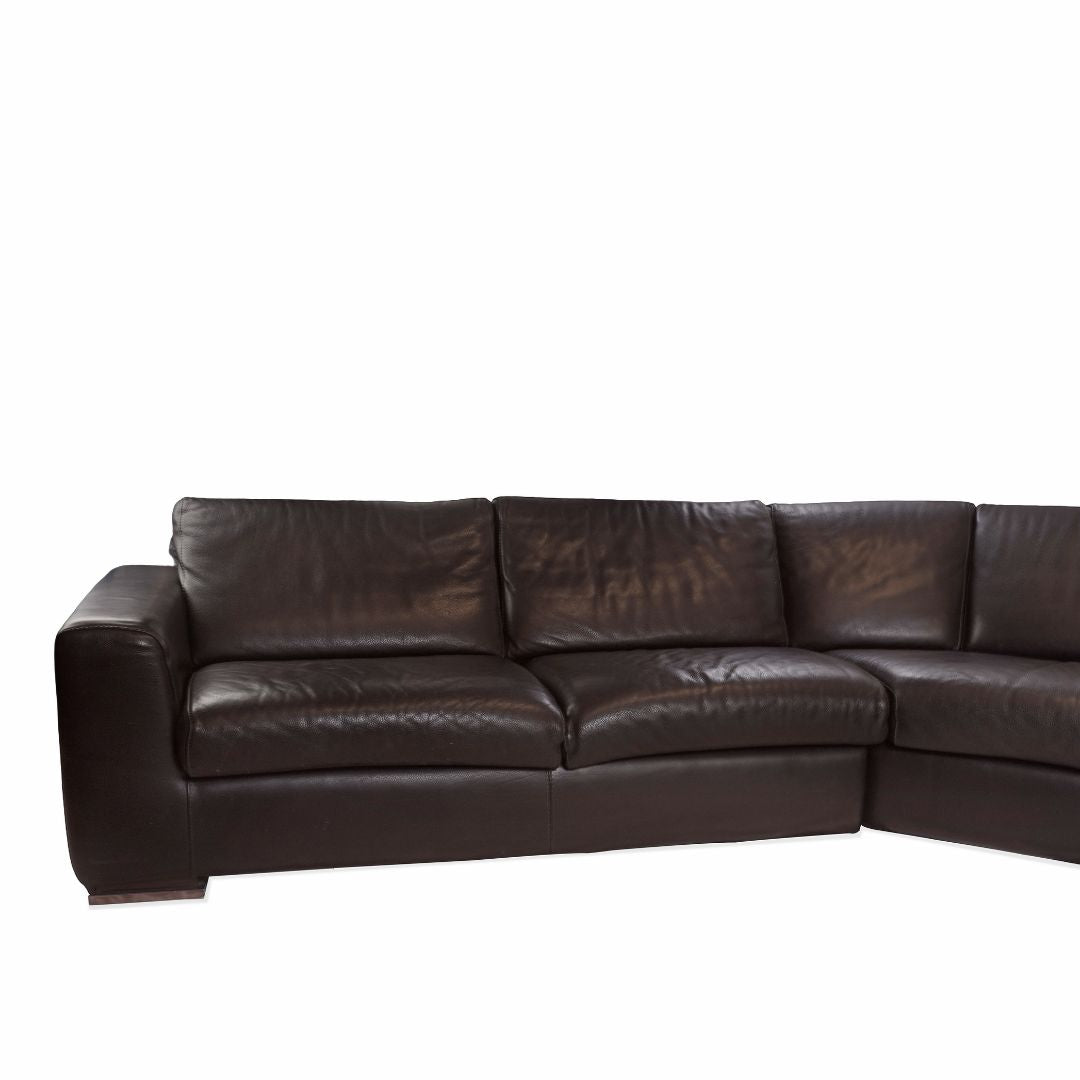 Maurice Villency Modern Leather Sectional Sofa