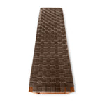 Modern Teak Bench with Woven Leather by Edward Smith