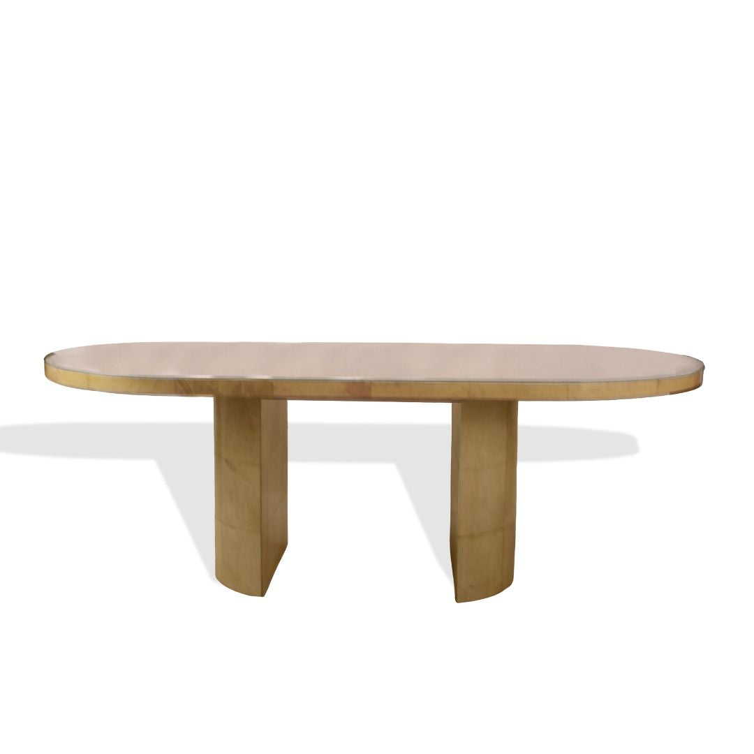 Karl Springer MCM Lacquered Goatskin Dining, Conference Table  C1970s
