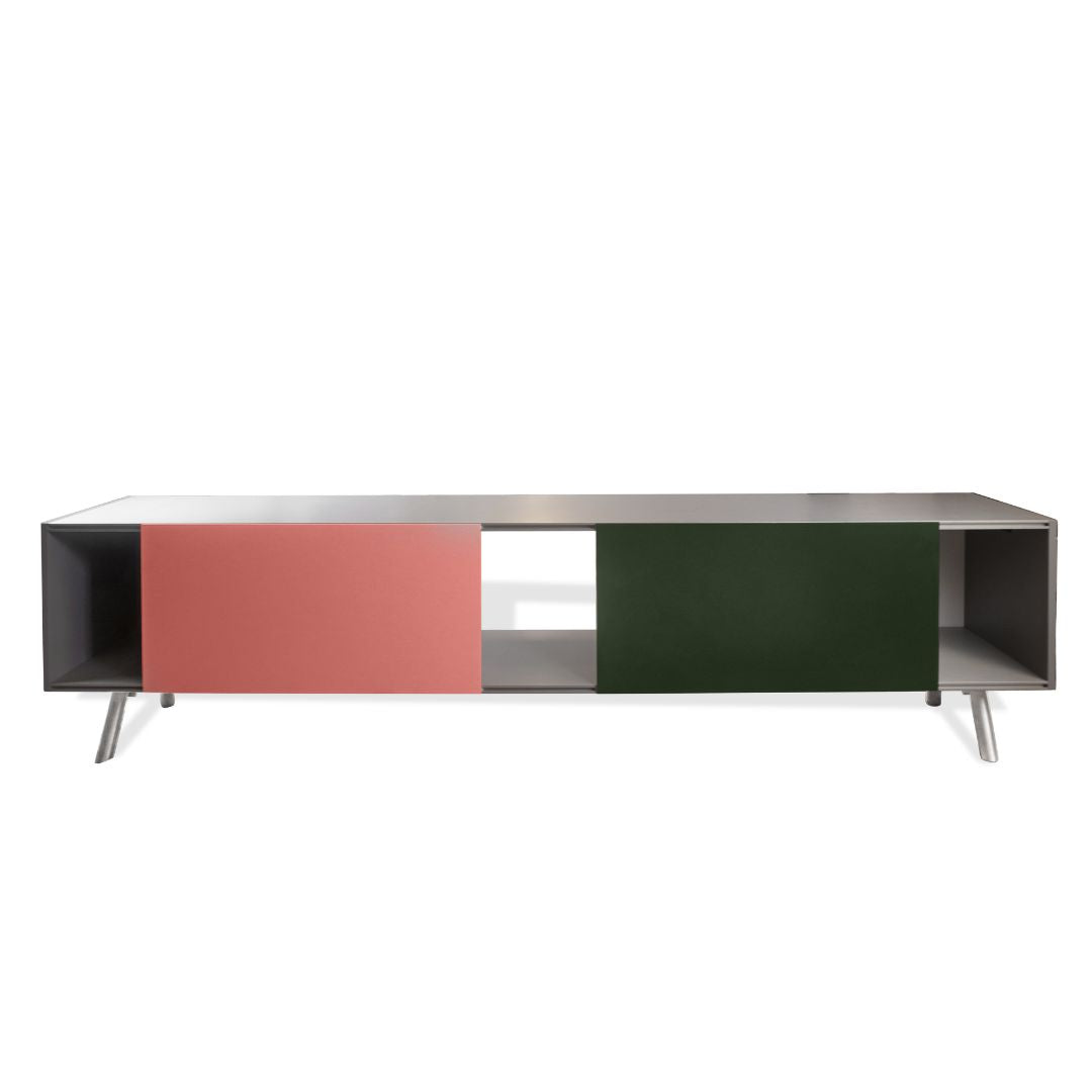 Vitra Kast Cabinet Sideboard in Pink and Dark Green by Maarten van Severen