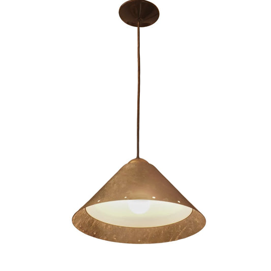 Ron Rezek Modern Steel and Zinc Hanging Lamp, c.1980