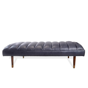 Arteriors Christophe Indigo Leather Refinery Bench