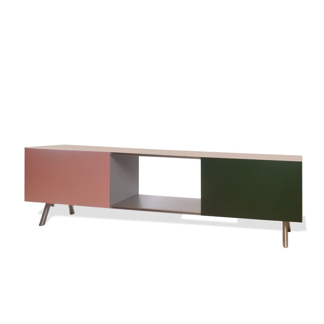 Vitra Kast Cabinet Sideboard in Pink and Dark Green by Maarten van Severen