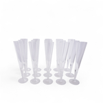Steuben Evening Art Glass Fluted Champagne Glasses by Dante Marioni, Set of 16