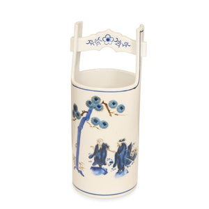 Vintage Asian Indigo Wishing Well Vase