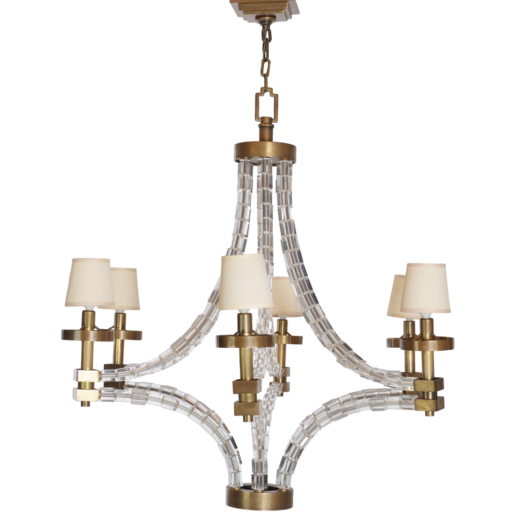 Visual Comfort Crystal Cube Large Chandelier by Chapman & Myers