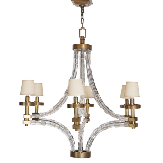 Visual Comfort Crystal Cube Large Chandelier by Chapman & Myers