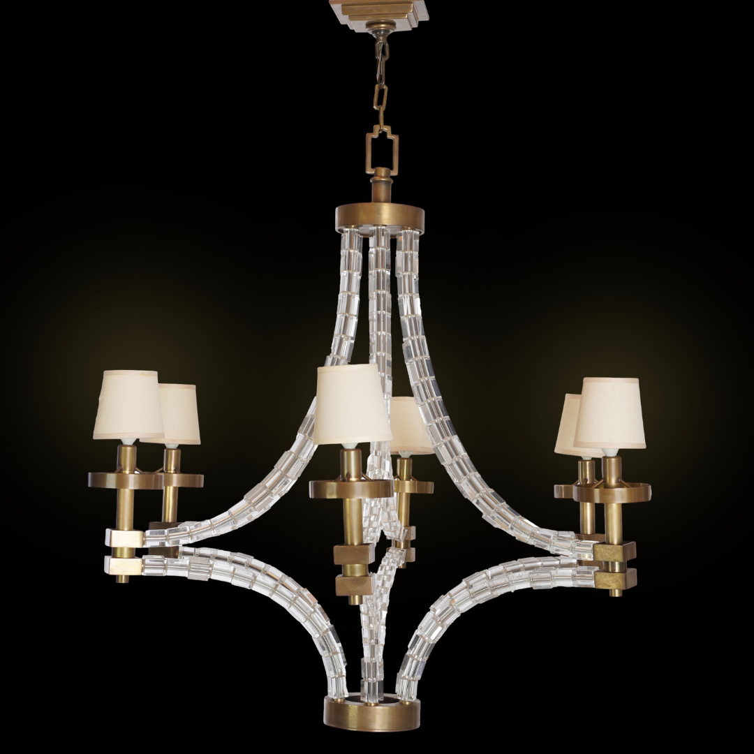 Visual Comfort Crystal Cube Large Chandelier by Chapman & Myers