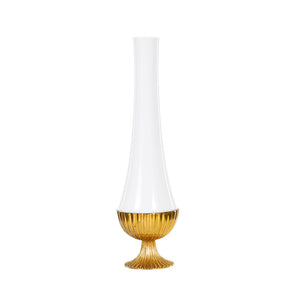 Mid Century Modern KPM Style Vase with Brass Mount