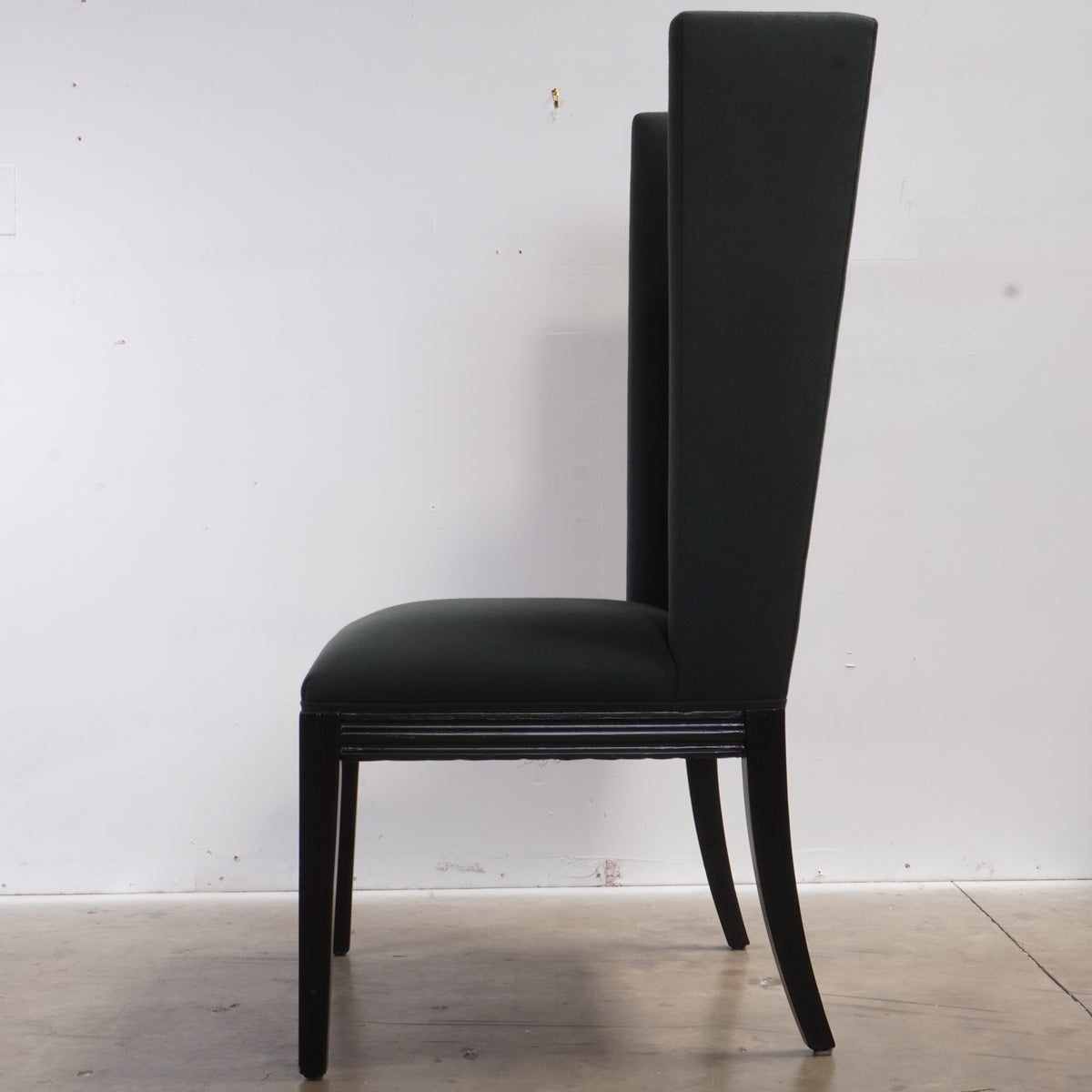 Vintage High Back Chairs in Elitis Flanelle Upholstery, Pair of