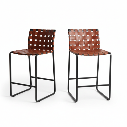 Mark Albrecht Studio Webbed Counter Stools, Pair of