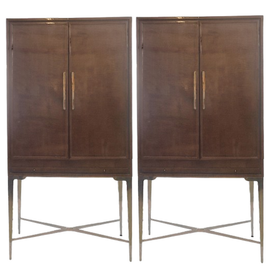 Restoration Hardware Benoit Bar Cabinet, Pair of